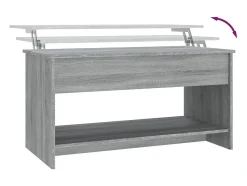Mesa de centro madera contrachapada gris Sonoma 102x50x52,5 cm