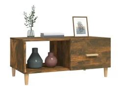 Mesa de centro madera contrachapada roble ahumado 89,5x50x40 cm