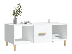 Mesa de centro madera contrachapada blanco 102x50x40 cm
