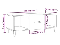 Mesa de centro madera contrachapada blanco 102x50x40 cm