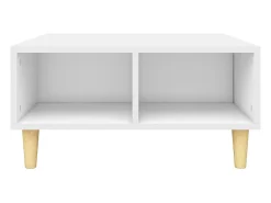 Mesa de centro madera contrachapada blanco 60x60x30 cm