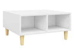 Mesa de centro madera contrachapada blanco 60x60x30 cm
