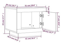 Mesa de centro madera contrachapada gris Sonoma 51x50x45 cm