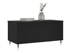 Mesa de centro madera contrachapada negro 90x44,5x45 cm