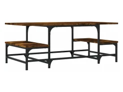 Mesa de centro madera contrachapada roble ahumado 100x50,5x40cm