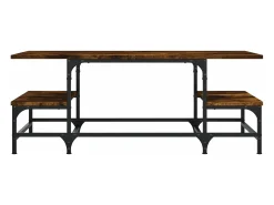 Mesa de centro madera contrachapada roble ahumado 100x50,5x40cm