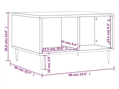 Mesa de centro madera contrachapada roble Sonoma 60x50x36,5 cm
