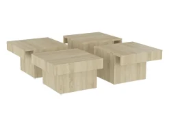 Mesa de centro madera contrachapada roble Sonoma 90x90x28 cm