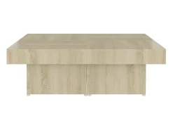 Mesa de centro madera contrachapada roble Sonoma 90x90x28 cm