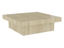 Mesa de centro madera contrachapada roble Sonoma 90x90x28 cm