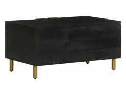 Mesa de centro madera contrachapada negro 80x50x40 cm