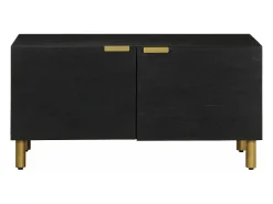 Mesa de centro madera contrachapada negro 80x50x40 cm