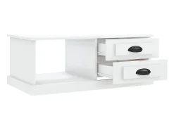 Mesa de centro madera contrachapada blanco 90x50x35 cm