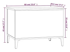 Mesa de centro madera contrachapada gris hormigón 60x44,5x45 cm