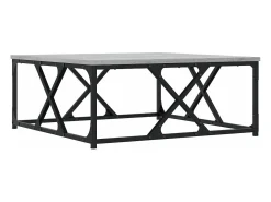 Mesa de centro madera contrachapada gris Sonoma 70x70x30 cm