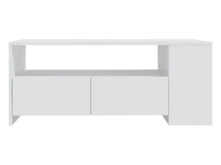 Mesa de centro madera contrachapada blanco 102x55x42 cm