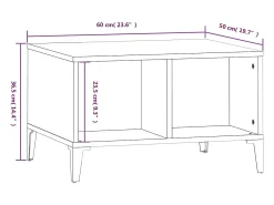 Mesa de centro madera contrachapada gris Sonoma 60x50x36,5 cm