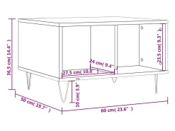 Mesa de centro madera contrachapada roble Sonoma 60x50x36,5 cm