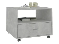 Mesa de centro madera contrachapada gris hormigón 55x55x40 cm