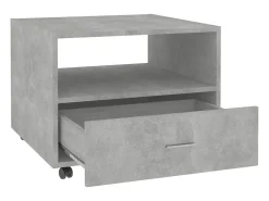 Mesa de centro madera contrachapada gris hormigón 55x55x40 cm