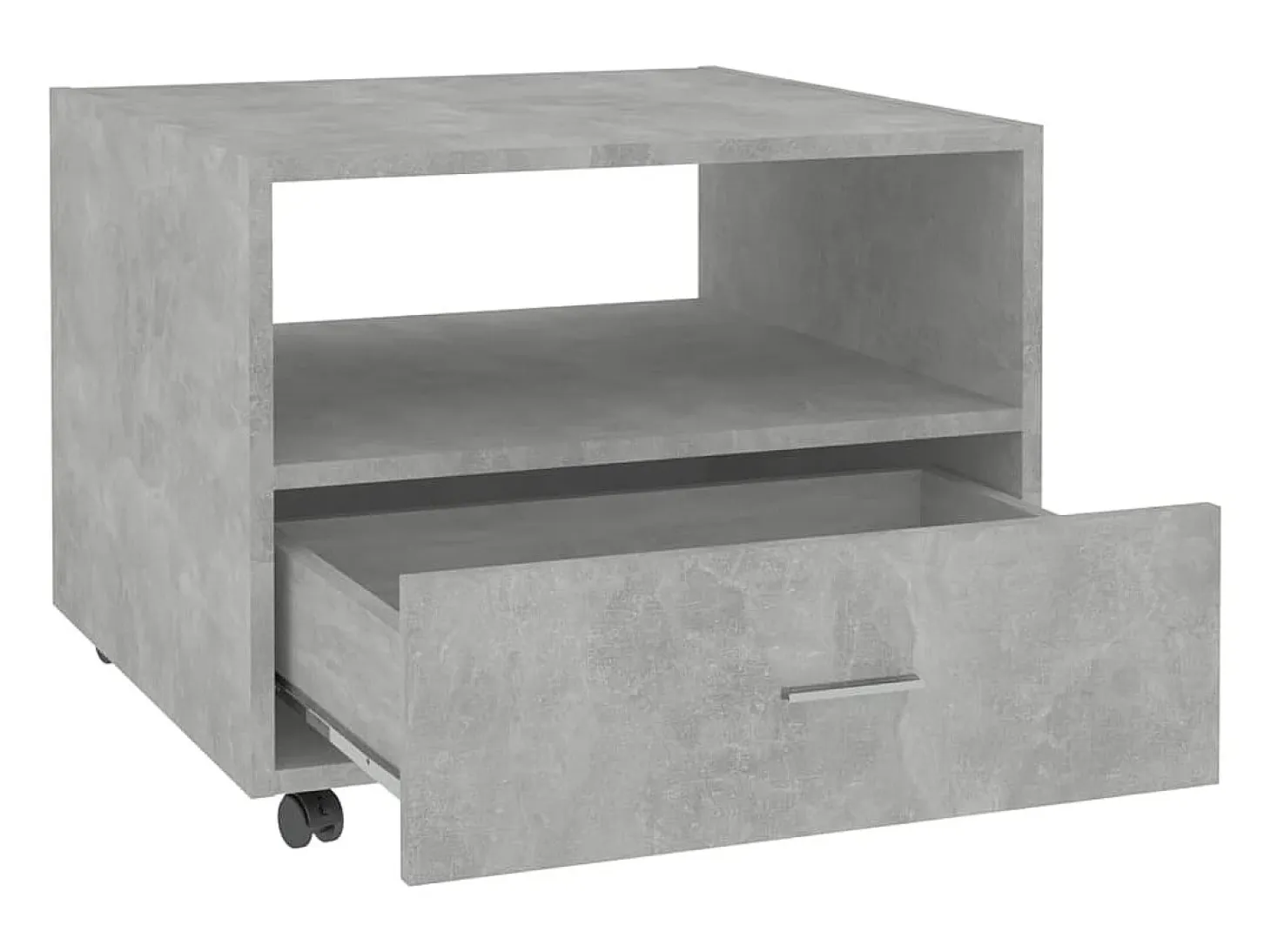 Mesa de centro madera contrachapada gris hormigón 55x55x40 cm