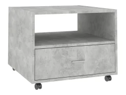 Mesa de centro madera contrachapada gris hormigón 55x55x40 cm