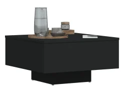 Mesa de centro madera contrachapada negro 60x60x31,5 cm