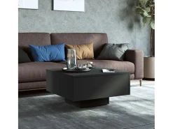 Mesa de centro madera contrachapada negro 60x60x31,5 cm