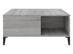 Mesa de centro madera contrachapada gris Sonoma 80x80x36,5 cm