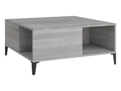 Mesa de centro madera contrachapada gris Sonoma 80x80x36,5 cm