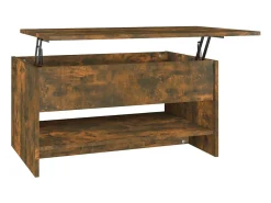 Mesa de centro madera contrachapada roble ahumado 80x50x40 cm