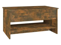 Mesa de centro madera contrachapada roble ahumado 80x50x40 cm