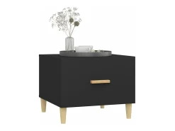 Mesa de centro madera contrachapada negro 50x50x40 cm