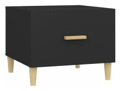 Mesa de centro madera contrachapada negro 50x50x40 cm