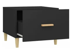 Mesa de centro madera contrachapada negro 50x50x40 cm