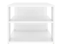 Mesa de centro madera contrachapada blanco brillo 100x50x40 cm