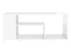Mesa de centro madera contrachapada blanco brillo 100x50x40 cm