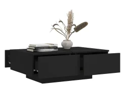 Mesa de centro madera contrachapada negro 90x60x31 cm