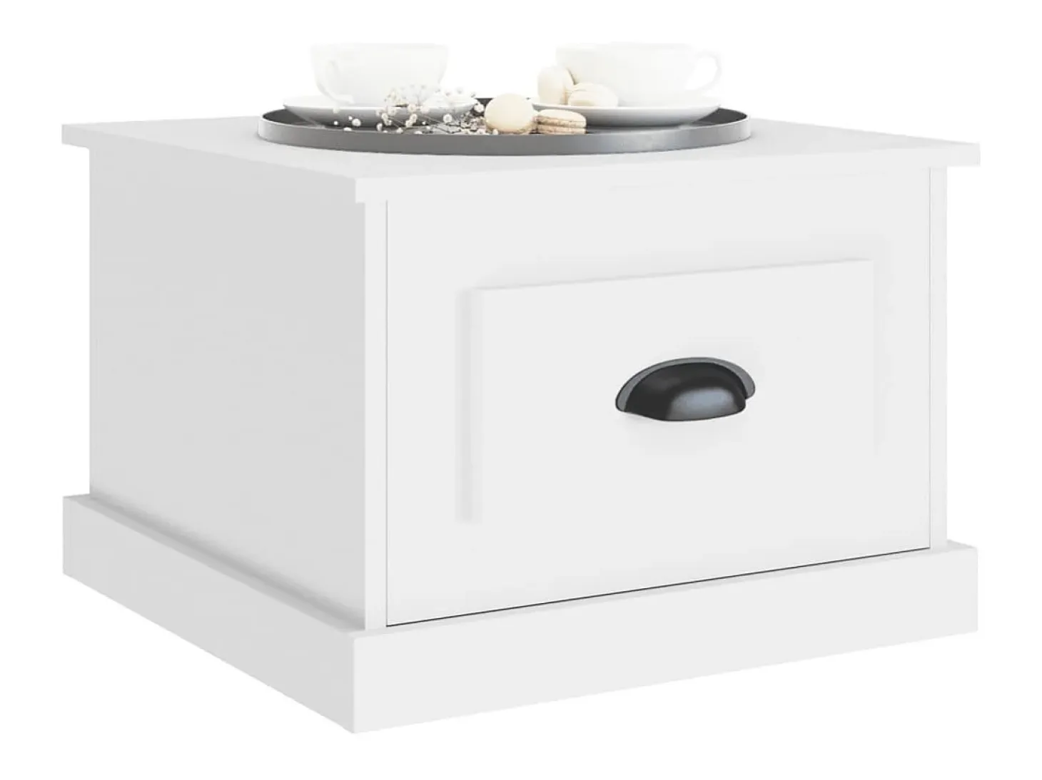 Mesa de centro madera contrachapada blanco 50x50x35 cm ES62071