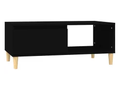 Mesa de centro madera contrachapada negro 90x50x36,5 cm
