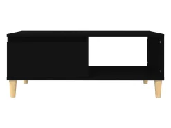 Mesa de centro madera contrachapada negro 90x50x36,5 cm
