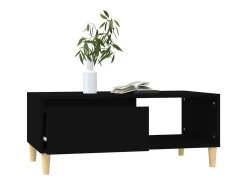 Mesa de centro madera contrachapada negro 90x50x36,5 cm
