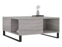 Mesa de centro madera contrachapada gris Sonoma 80x80x36,5 cm