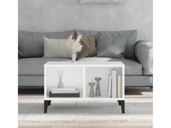 Mesa de centro madera contrachapada blanco 60x50x36,5 cm