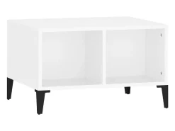 Mesa de centro madera contrachapada blanco 60x50x36,5 cm