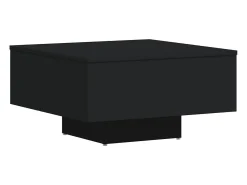 Mesa de centro madera contrachapada negro 60x60x31,5 cm