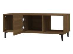 Mesa de centro madera contrachapada marrón roble 102x50x40 cm
