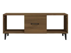 Mesa de centro madera contrachapada marrón roble 102x50x40 cm