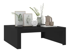 Mesa de centro madera contrachapada negro 100x100x35 cm