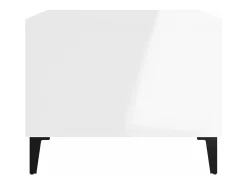 Mesa de centro madera contrachapada blanco brillo 60x50x40 cm